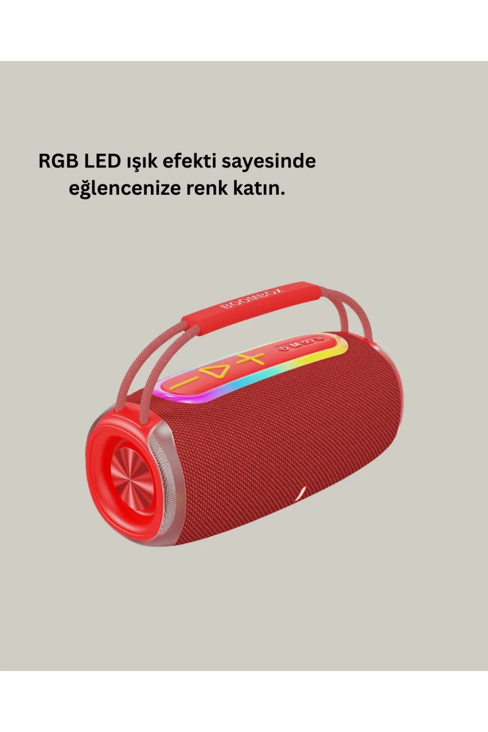 Rgb Led Işıklı 20w Taşınabilir Bluetooth Hoparlör Ipx6 Suya Dayanıklı