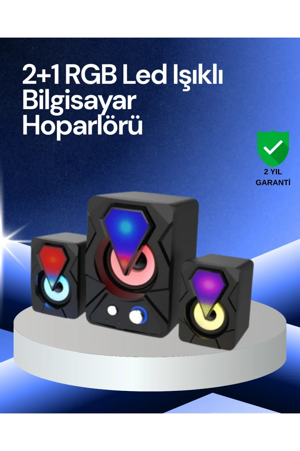 Rgb Led Işıklı 2.1 Usb Oyun Hoparlörü Derin Bas Ve Net Ses