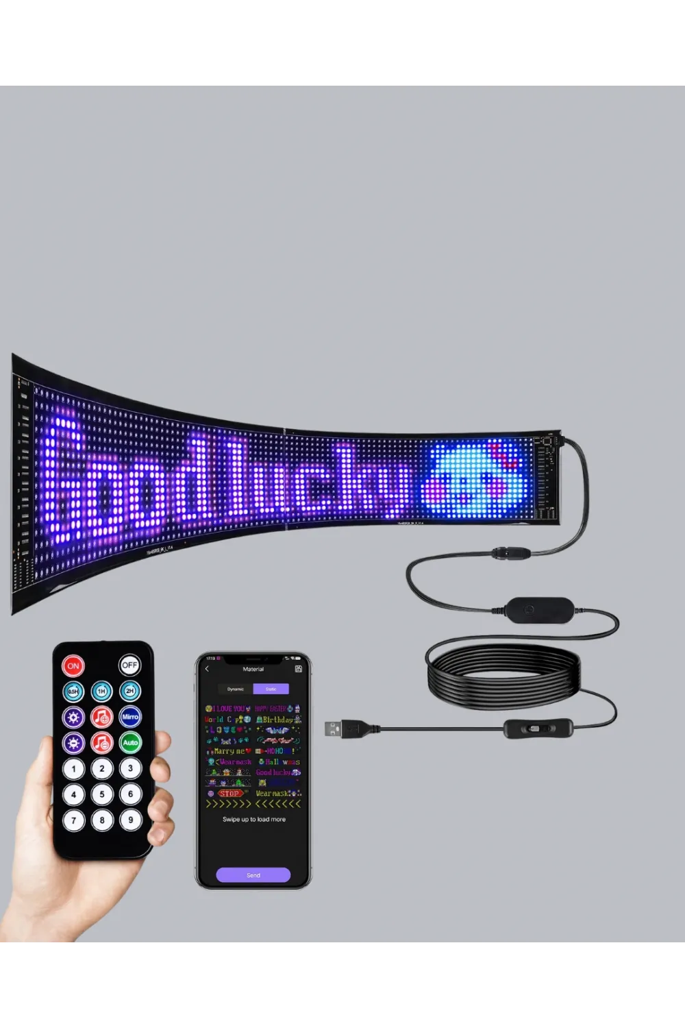 Rgb Led Panel – Usb Güç Girişli, Gıf Ve Yazı Gösterimli Akıllı Ekran