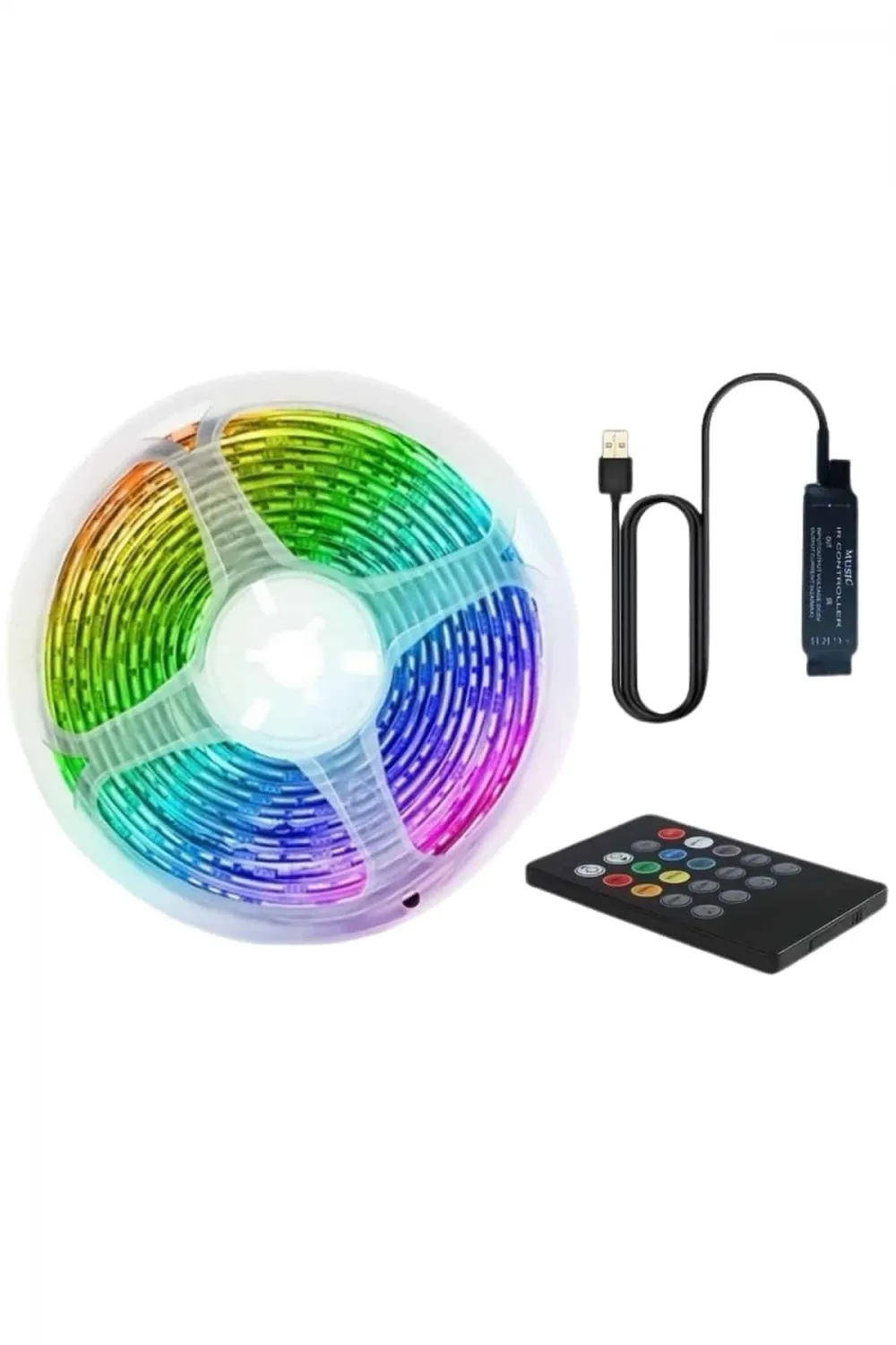 Rgb Şerit Led 10 Metre Led Işık Kumanda İle Kontrol Rgb