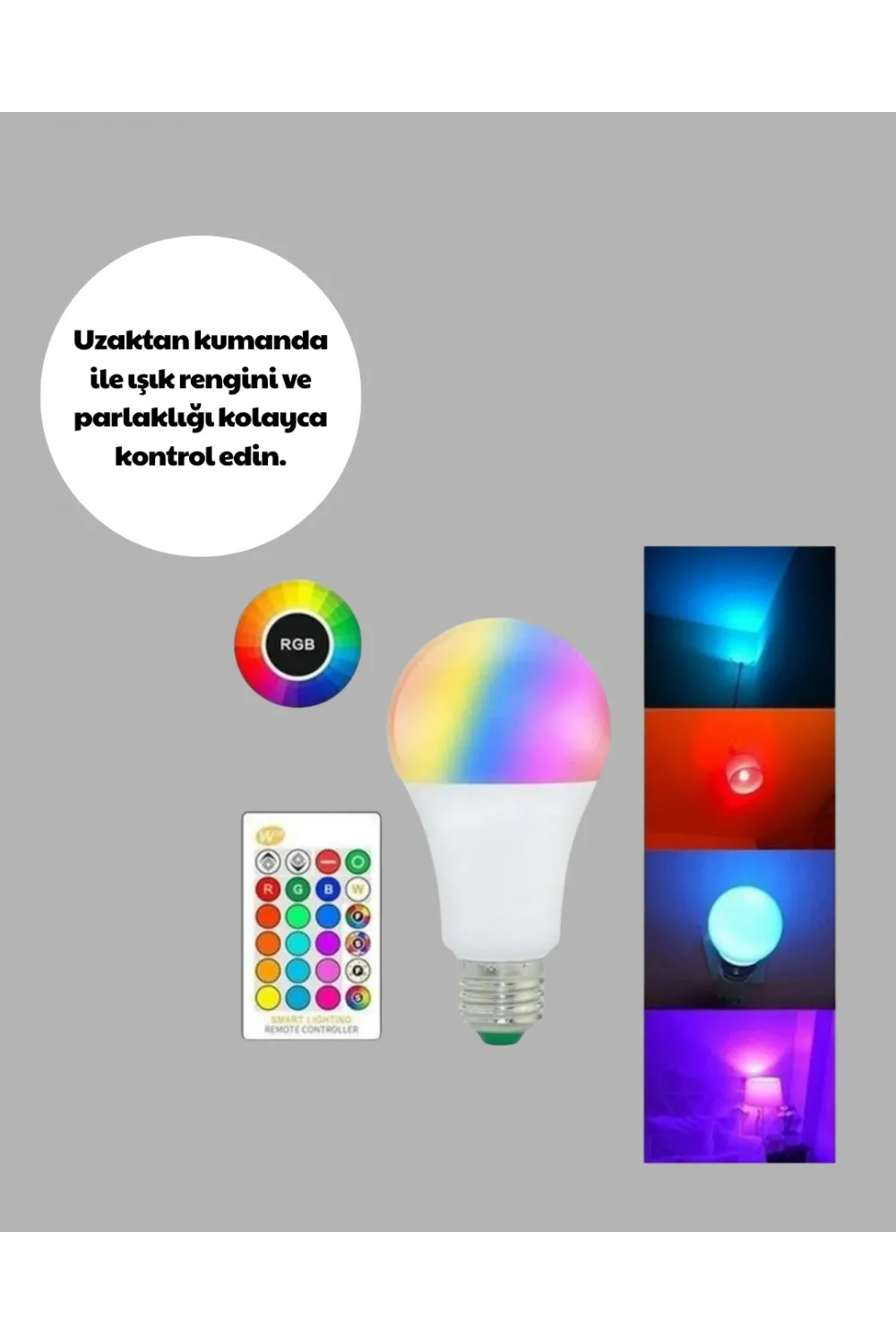 Rgb Uzaktan Kumandalı Led Ampul 16 Renk A Kalite 2025 Model Orijinal