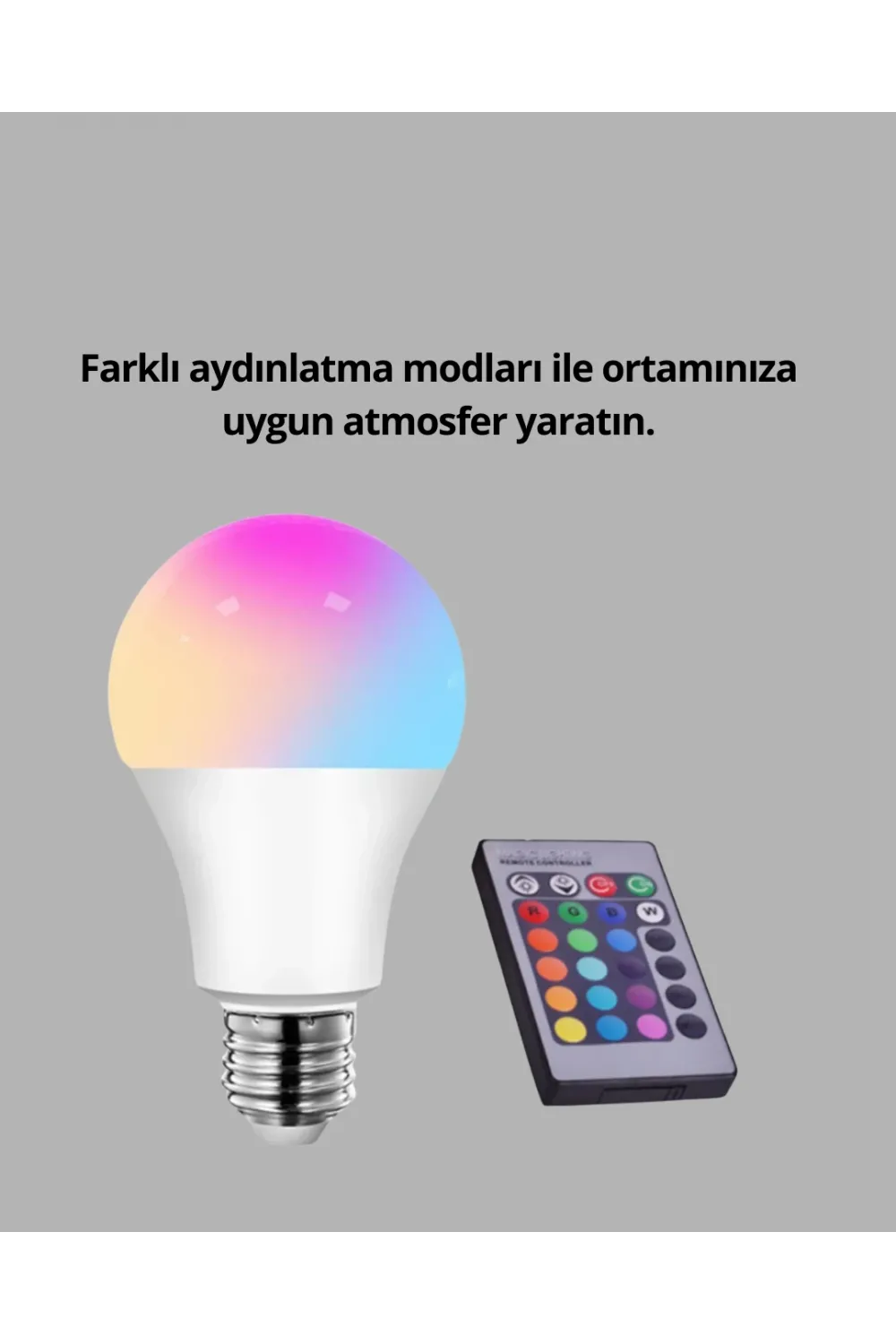 Rgb Uzaktan Kumandalı Led Ampul 16 Renk A Kalite 2025 Model Orijinal