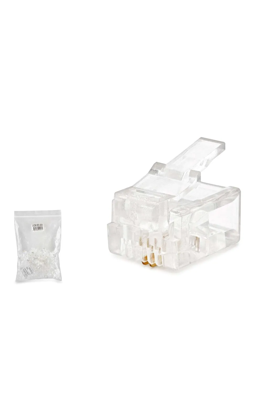 RJ11 Konnektör 2 Pın Telefon 100 Lü Paket Şeffaf HDX5018