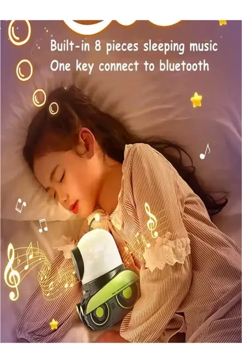 Robot Projeksiyon Gece Lambası Hoparlörlü Şarjlı Yıldızlı Gökyüzü Temalı Led Projeksiyon Lambası