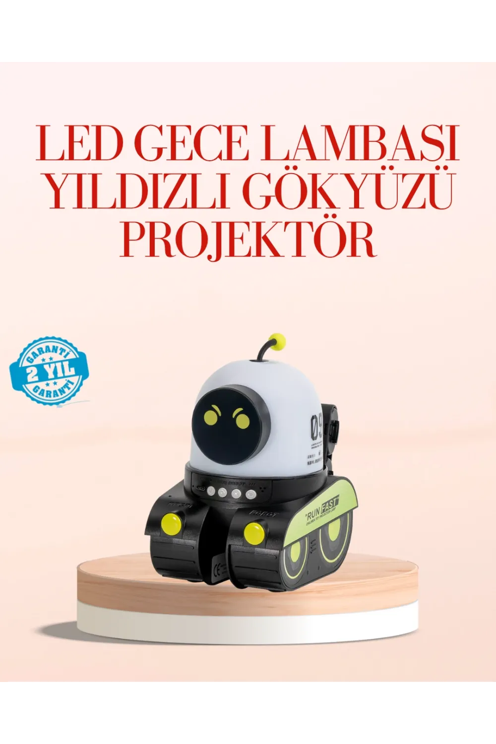 Robot Tasarımlı Bluetooth Hoparlörlü Yıldızlı Gökyüzü Projektör