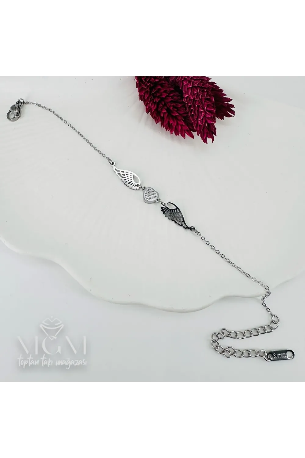 Rodyum Çelik Bileklikler 16+5 Cm Uzatma Payı - Kbl0079
