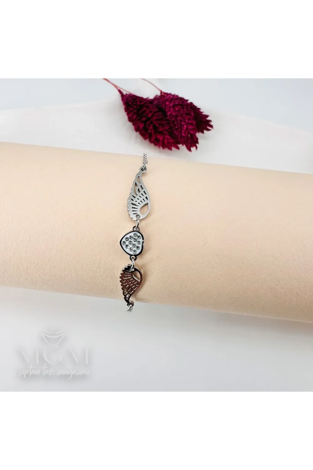 Rodyum Çelik Bileklikler 16+5 Cm Uzatma Payı - Kbl0079