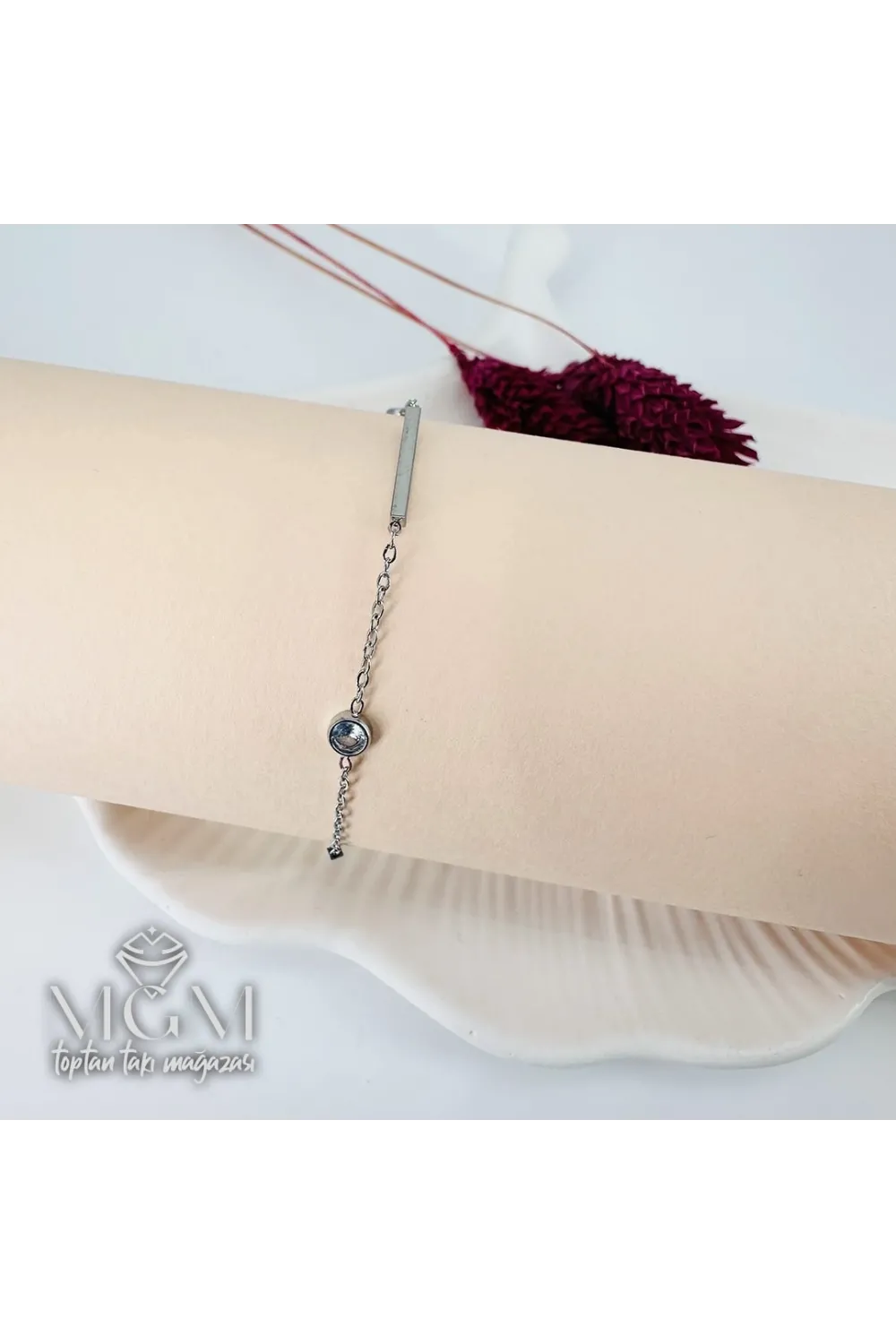 Rodyum Çelik Bileklikler 16+5 Cm Uzatma Payı - Kbl0083