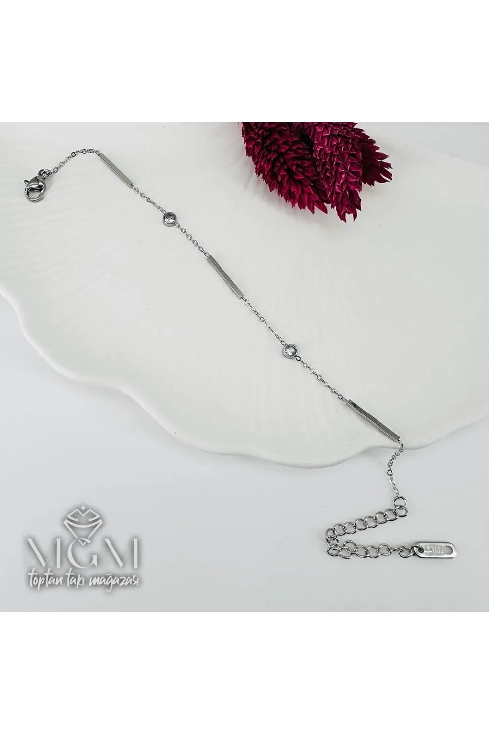 Rodyum Çelik Bileklikler 16+5 Cm Uzatma Payı - Kbl0083