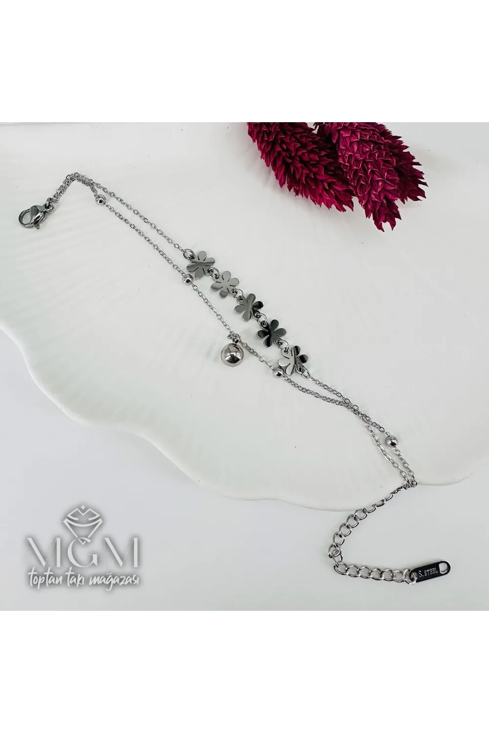 Rodyum Çelik Bileklikler 16+5 Cm Uzatma Payı - Kbl0101