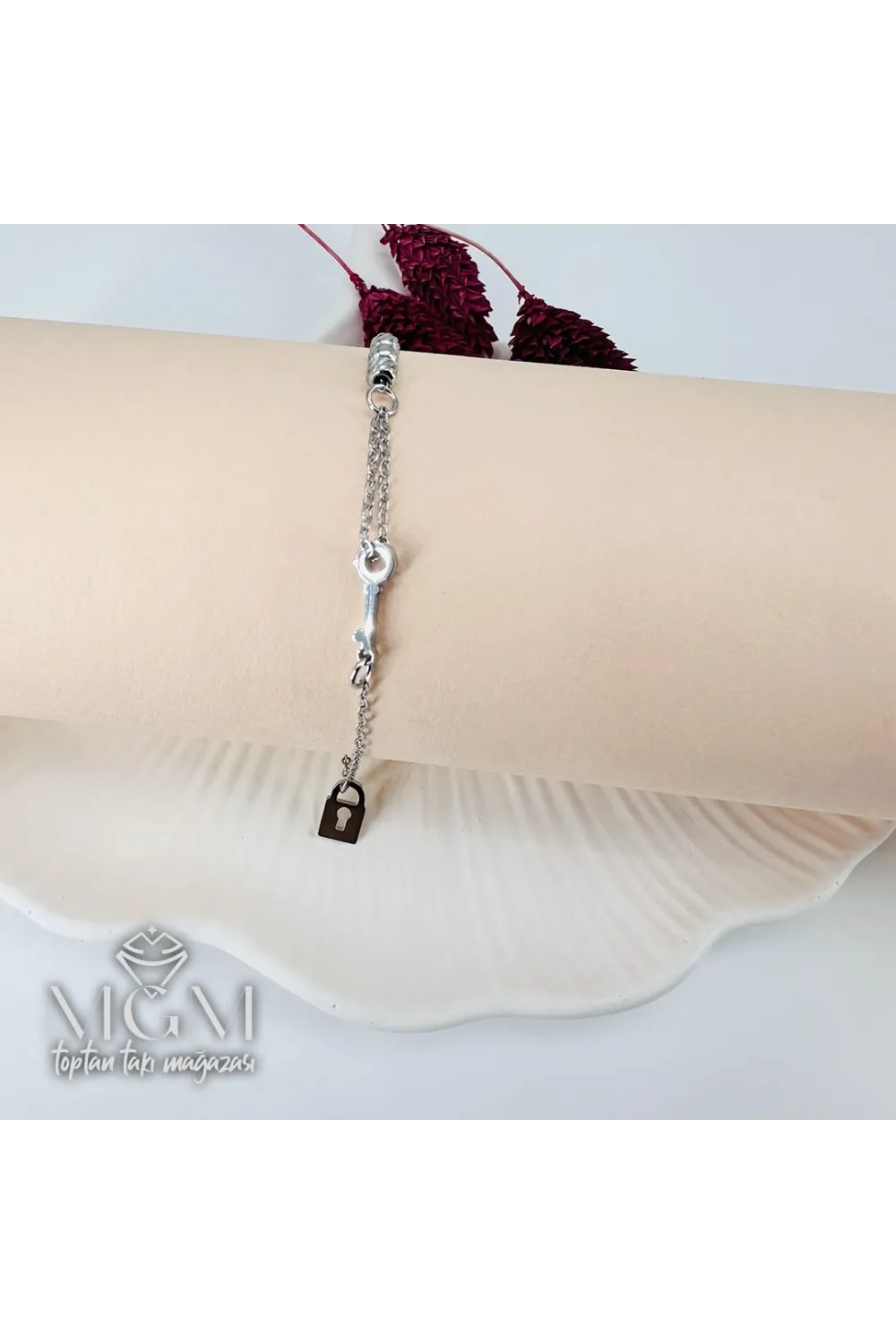 Rodyum Çelik Bileklikler 16+5 Cm Uzatma Payı - Kbl0107