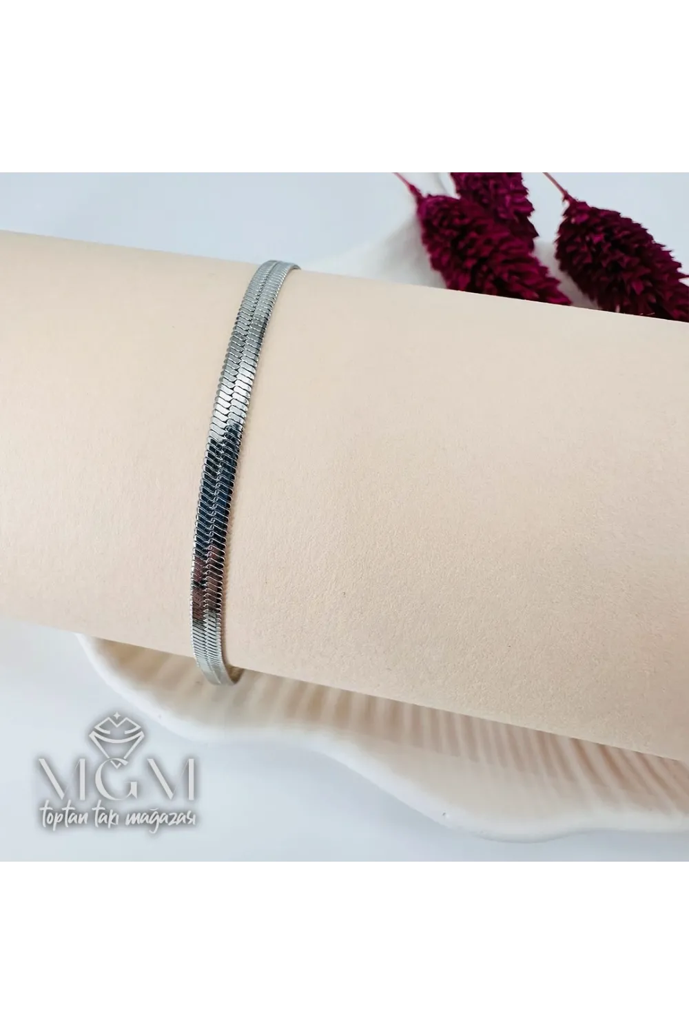 Rodyum Çelik Bileklikler 16+5 Cm Uzatma Payı - Kbl0121