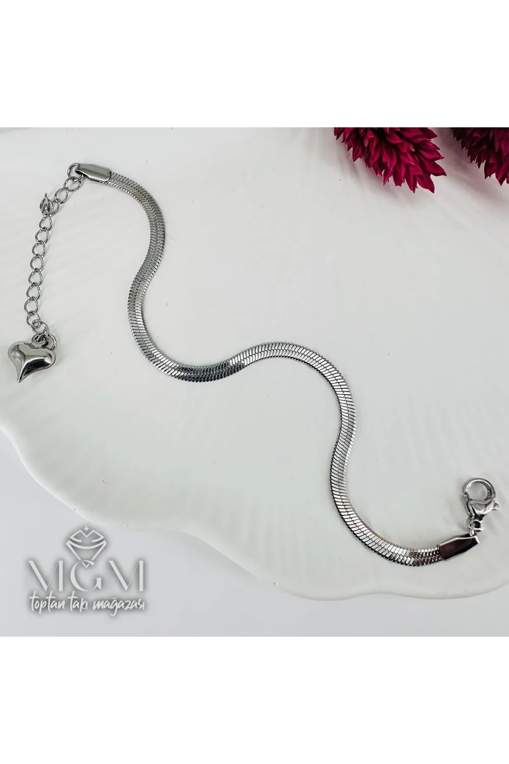 Rodyum Çelik Bileklikler 16+5 Cm Uzatma Payı - Kbl0121