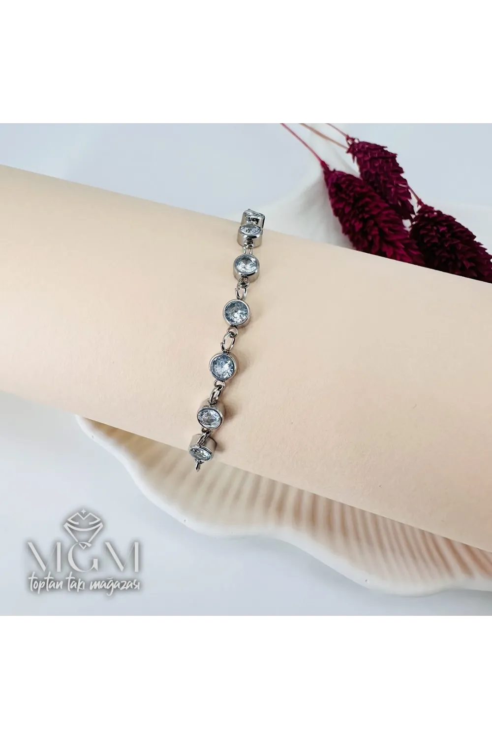 Rodyum Çelik Bileklikler 16+5 Cm Uzatma Payı - Kbl0139