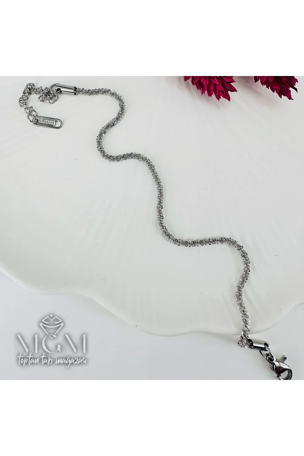 Rodyum Çelik Bileklikler 17+5 Cm Uzatma Payı - IEG0127