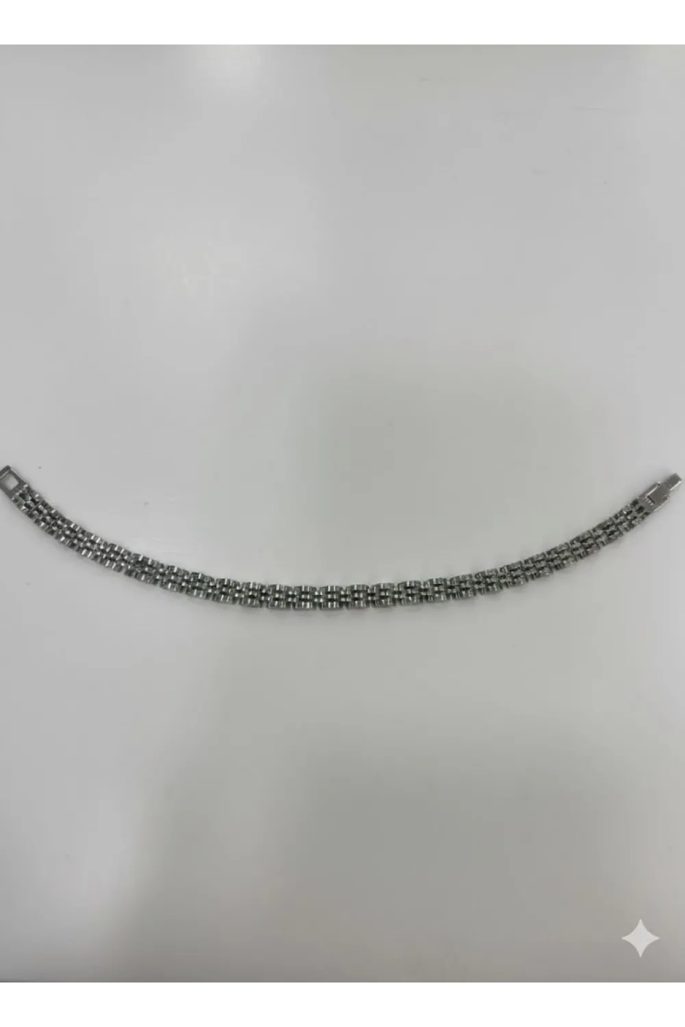 Rodyum Çelik  Erkek Çelik Bileklik Boy 21.5 Cm / En 0.6 Mm  - Ebl0043