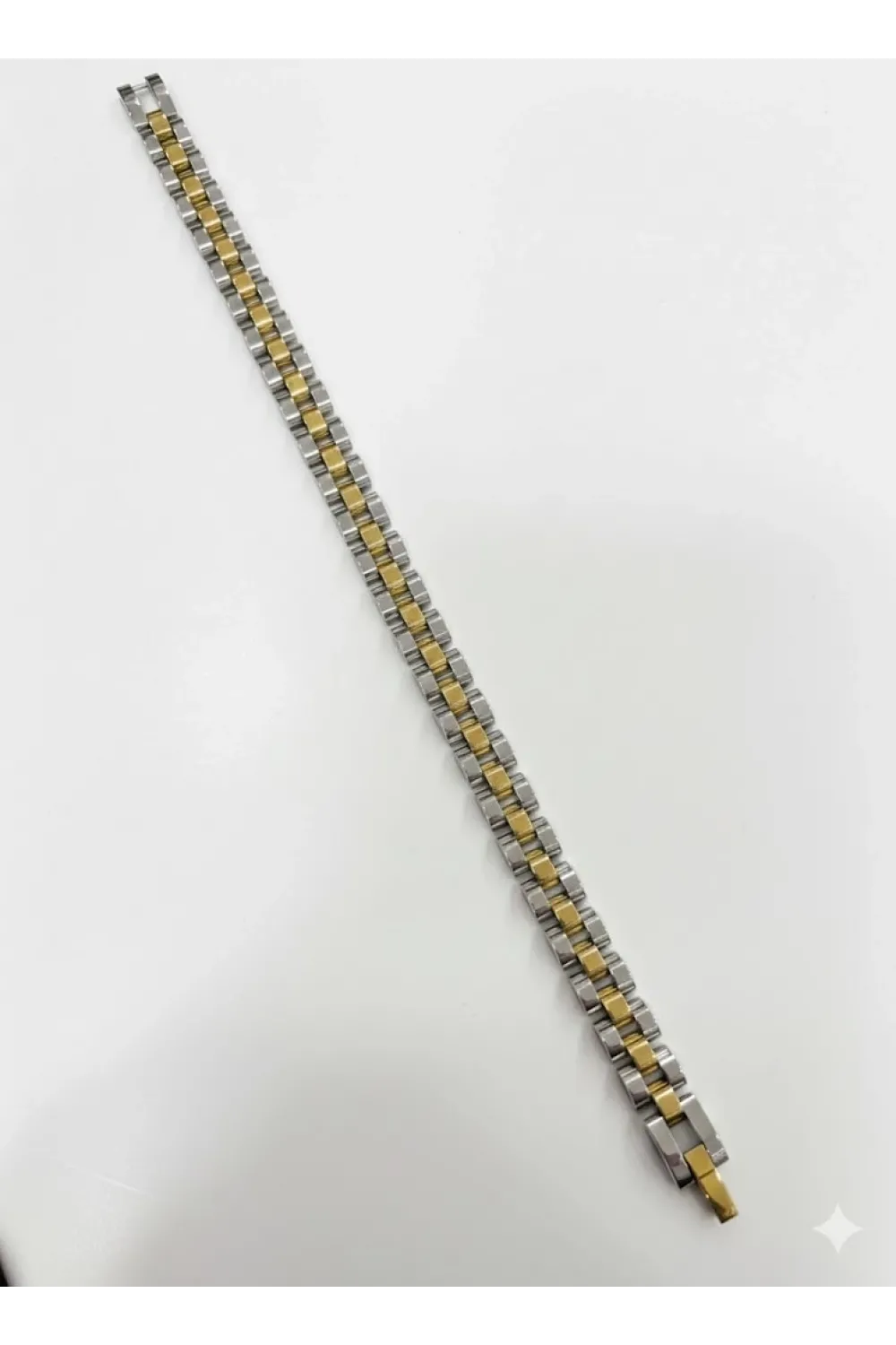 Rodyum-  Çelik  Erkek Çelik Bileklik Boy 21.5 Cm / En 0.8 Cm  - Ebl0058