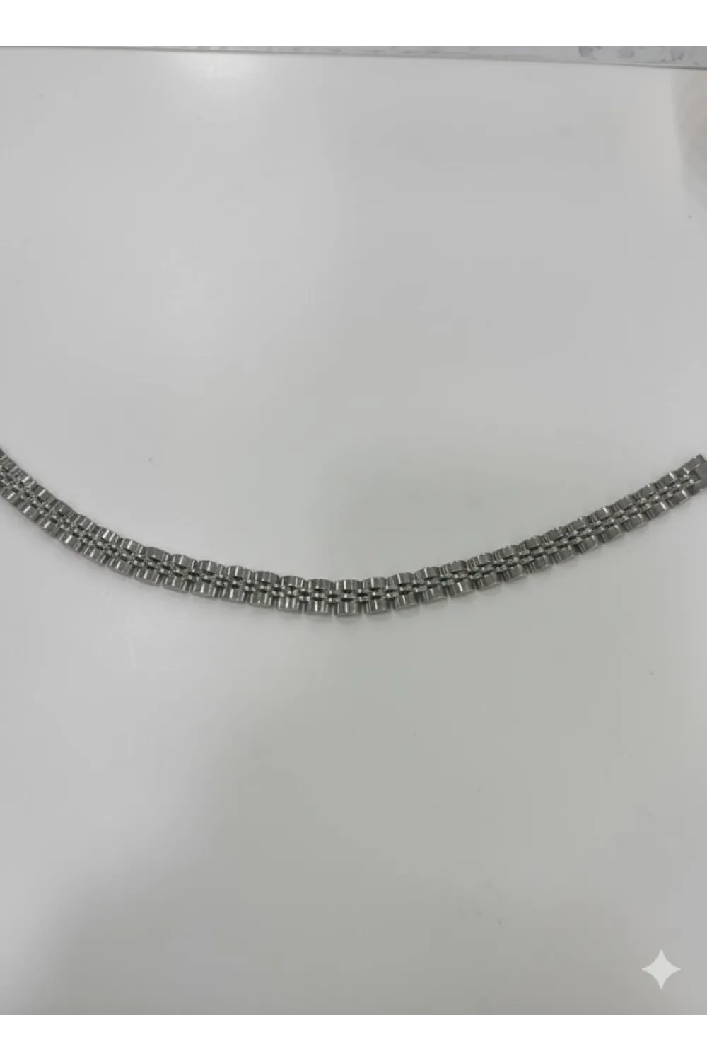 Rodyum Çelik  Erkek Çelik Bileklik Boy 21.5 Cm / En 0.8 Mm  - Ebl0037