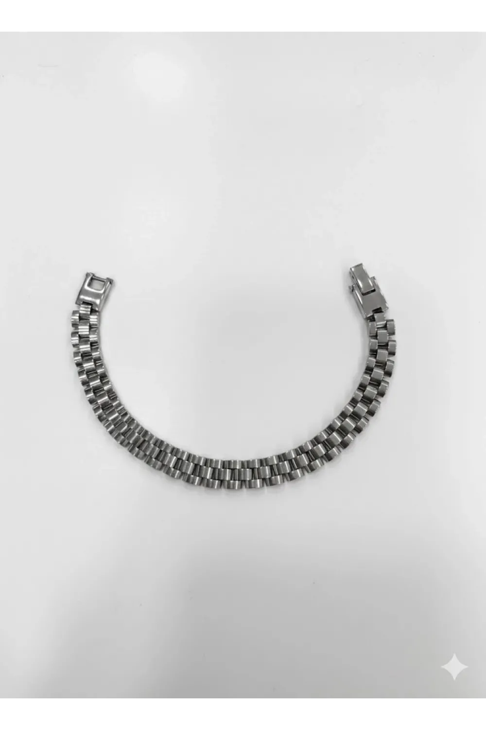Rodyum Çelik  Erkek Çelik Bileklik Boy 21.5 Cm / En 0.9 Mm  - Ebl0038