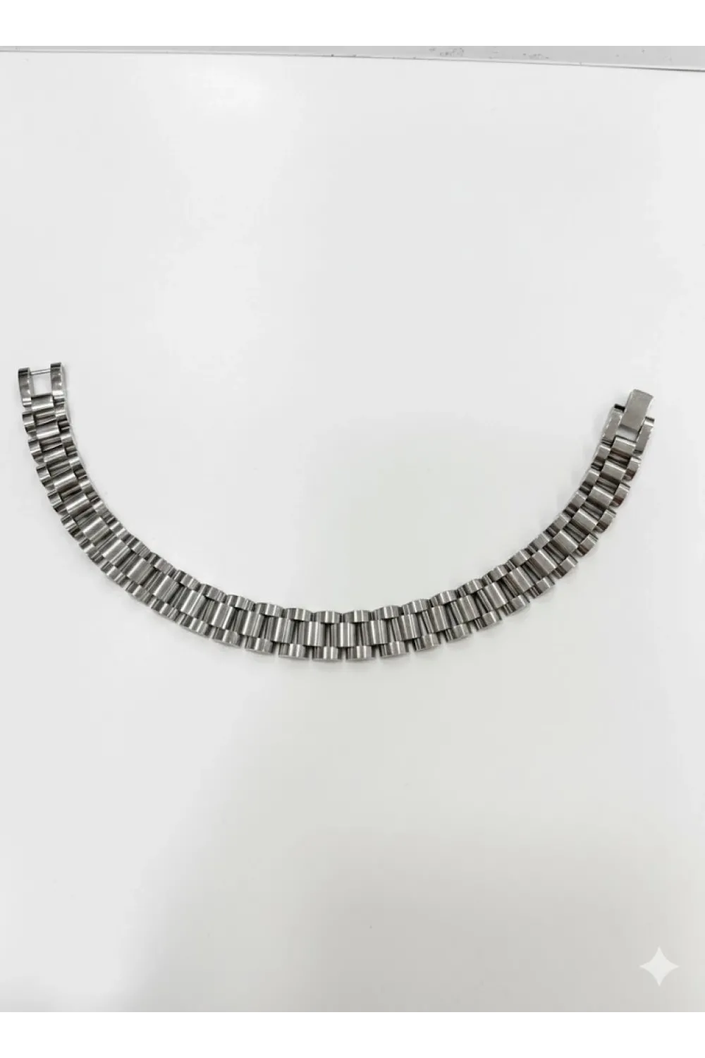 Rodyum Çelik  Erkek Çelik Bileklik Boy 21.5 Cm / En 1.0 Cm  - Ebl0039