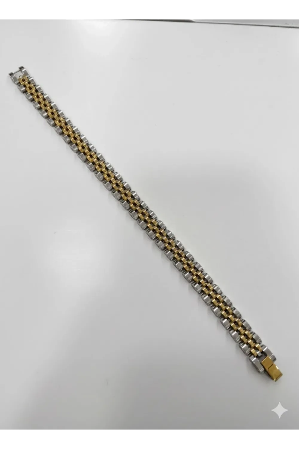 Rodyum Çelik  Erkek Çelik Bileklik Boy 21.5 Cm / En 1.0 Mm  - Ebl0051
