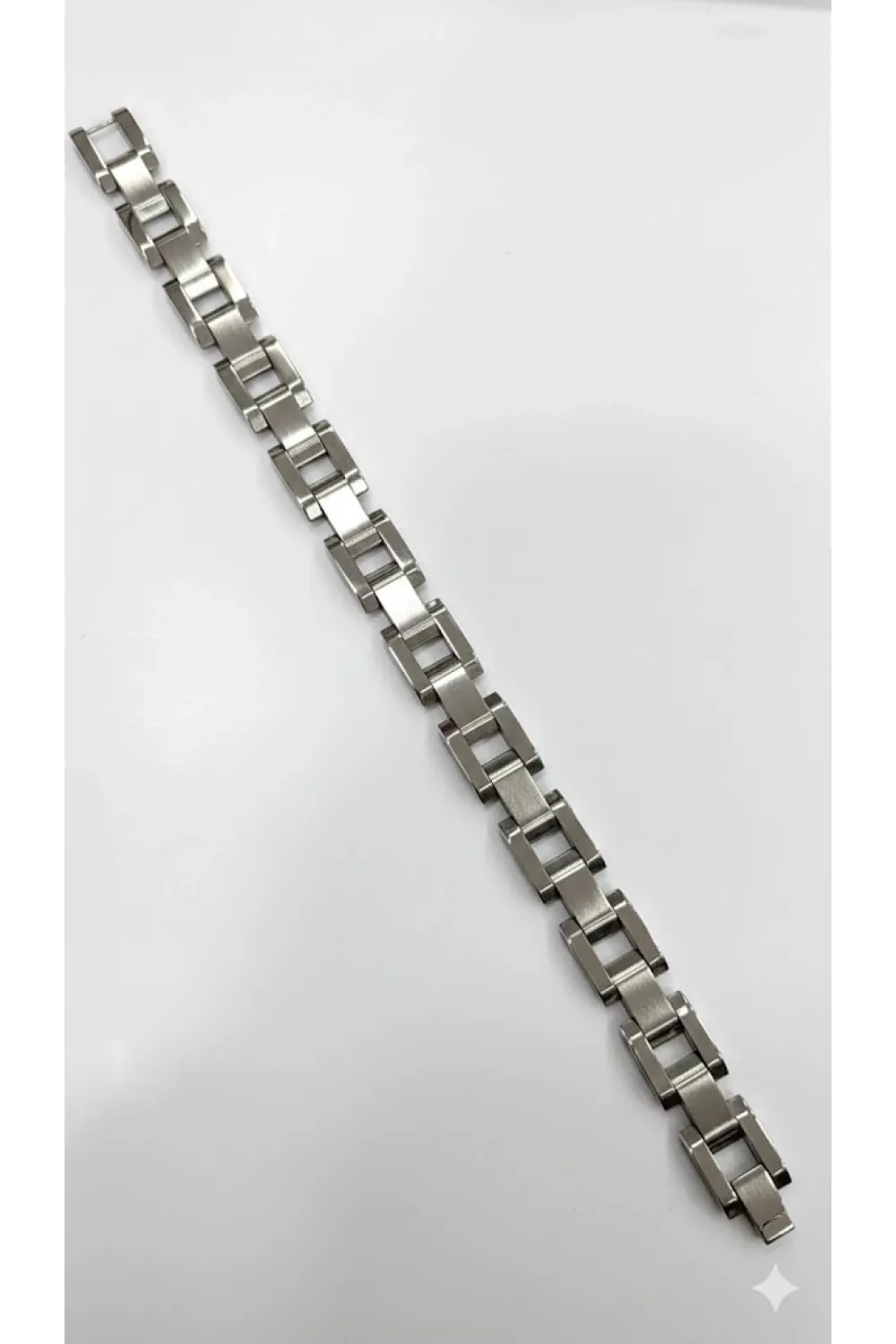 Rodyum Çelik  Erkek Çelik Bileklik Boy 21.5 Cm / En 1.2 Cm  - Ebl0055