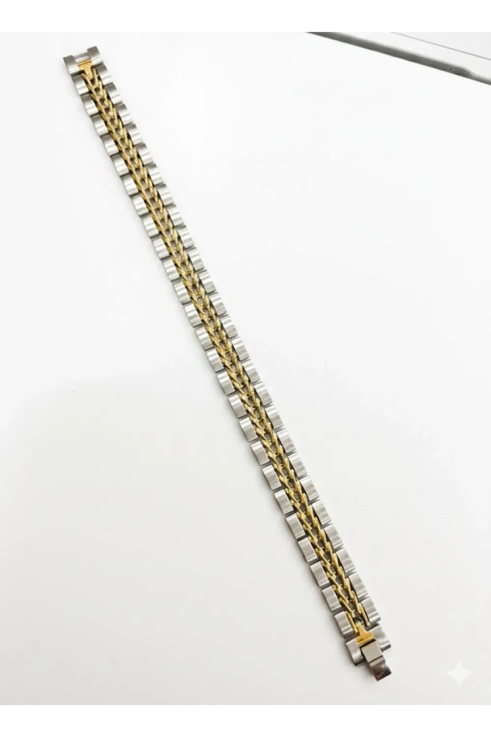 Rodyum-  Çelik  Erkek Çelik Bileklik Boy 21.5 Cm / En 1.3 Cm  - Ebl0060