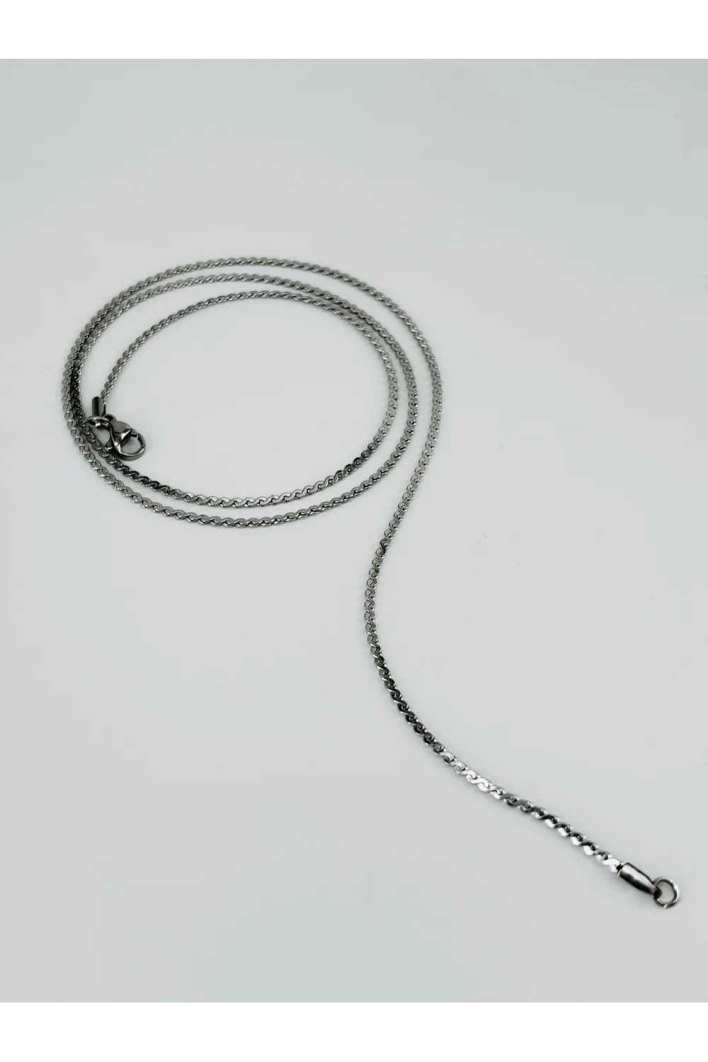 Rodyum Çelik Erkek Kolye 60 Cm - Ekl0009