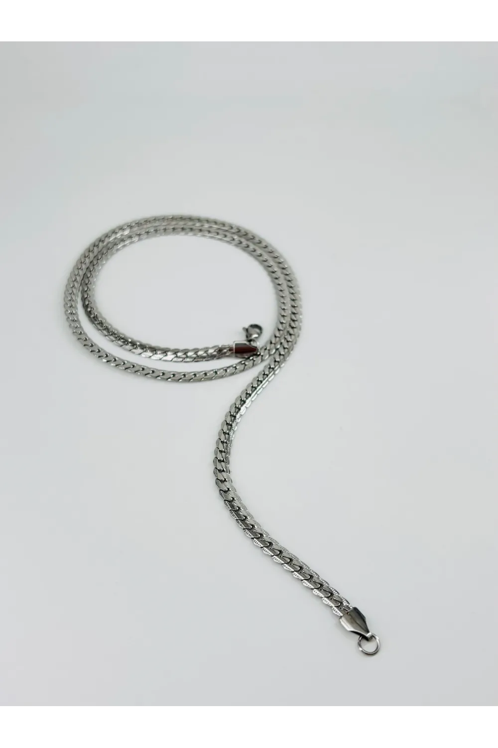Rodyum Çelik Erkek Kolye 60 Cm - Ekl0010