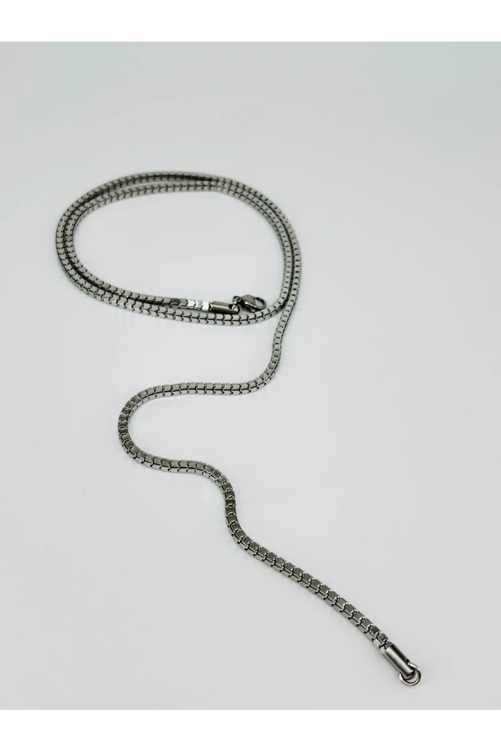 Rodyum Çelik Erkek Kolye 60 Cm - Ekl0013