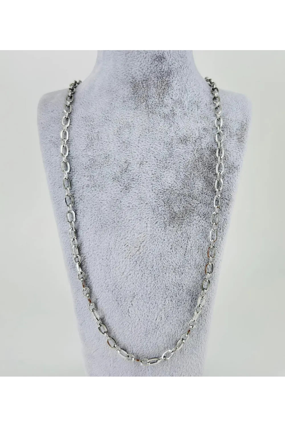 Rodyum Çelik Erkek Kolye 60 Cm - Ekl0014