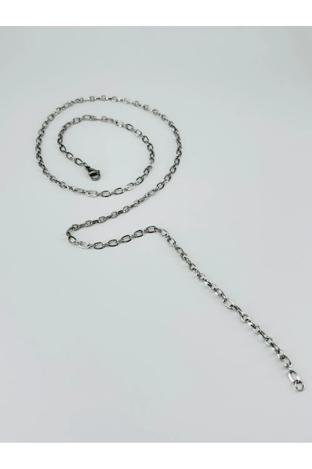 Rodyum Çelik Erkek Kolye 60 Cm - Ekl0014