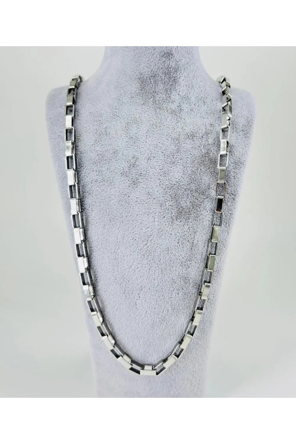 Rodyum Çelik Erkek Kolye 60 Cm - Ekl0015