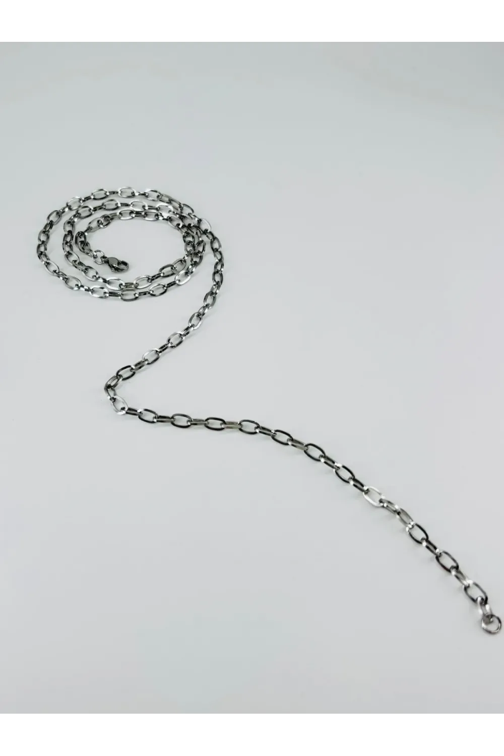 Rodyum Çelik Erkek Kolye 60 Cm - Ekl0018
