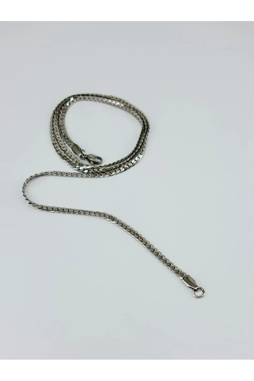 Rodyum Çelik Erkek Kolye 60 Cm - Ekl0034