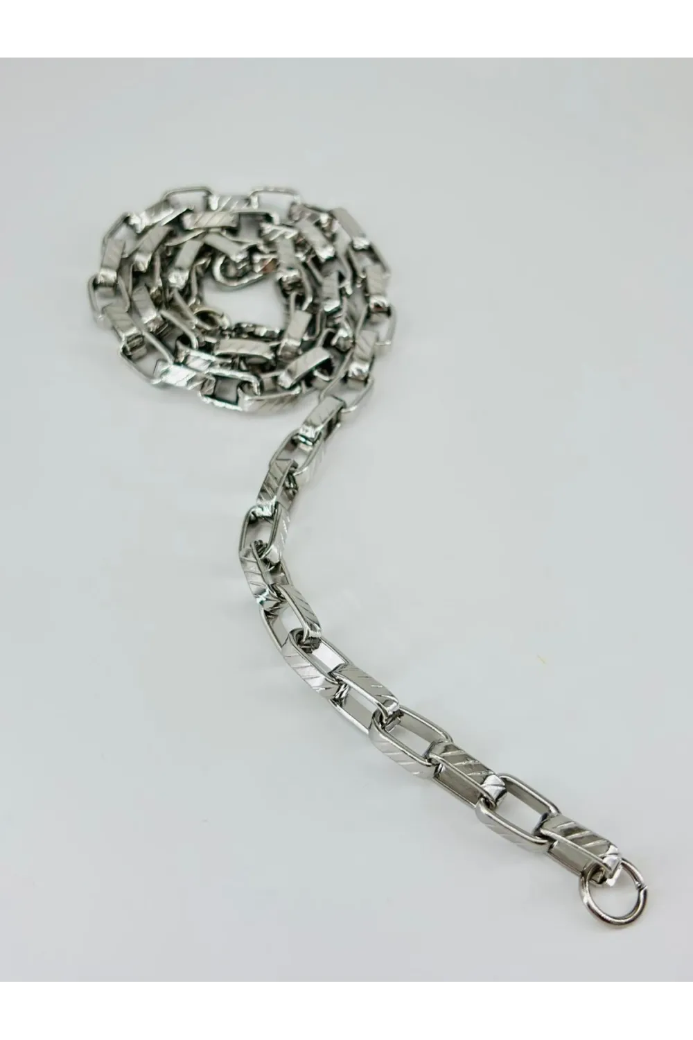 Rodyum Çelik Erkek Kolye 60 Cm - Ekl0040