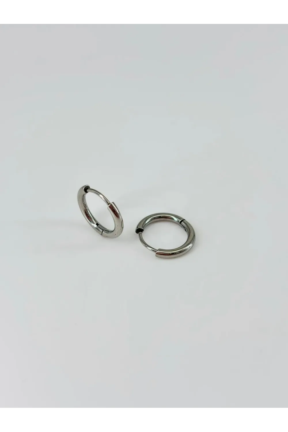 Rodyum   Çelik Erkek Küpe Çap (10 Mm) Kalınlık (2 Mm) - Ekp0025