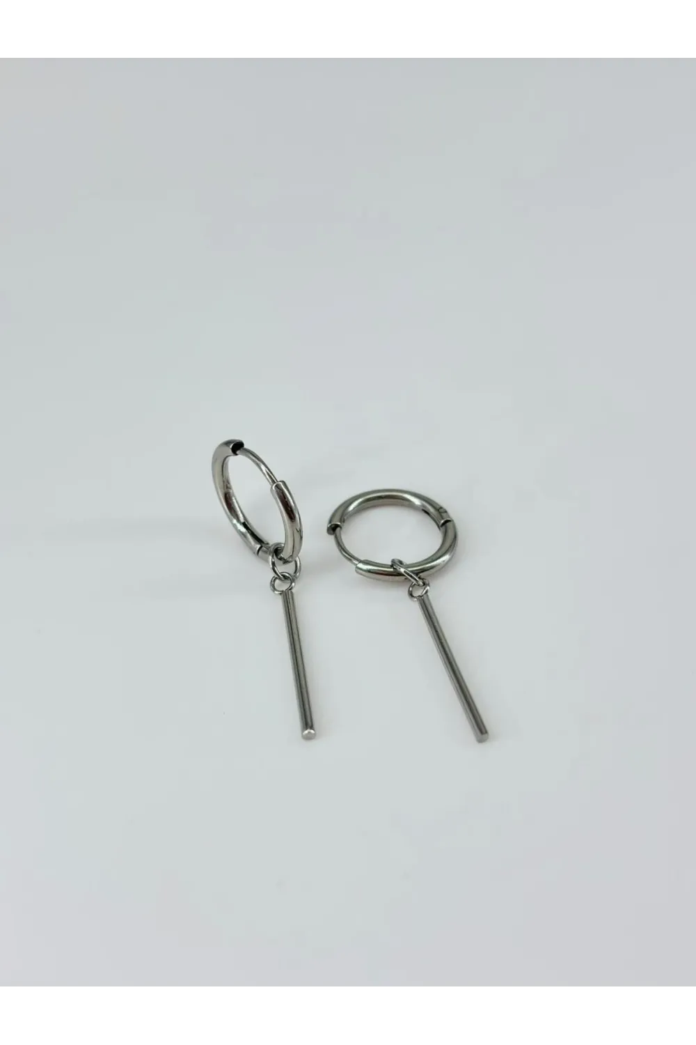 Rodyum  Çelik Erkek Küpe Çap (12 Mm) Kalınlık (2 Mm) - Ekp0028