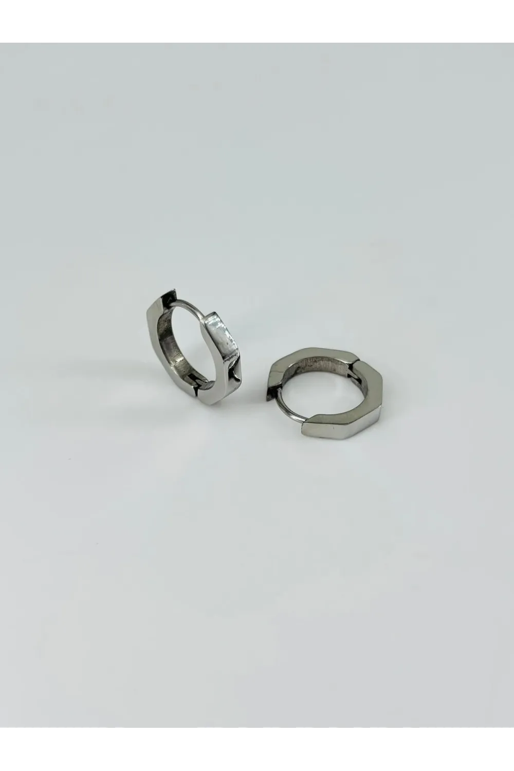 Rodyum   Çelik Erkek Küpe Çap (12 Mm) Kalınlık (3 Mm) - Ekp0012