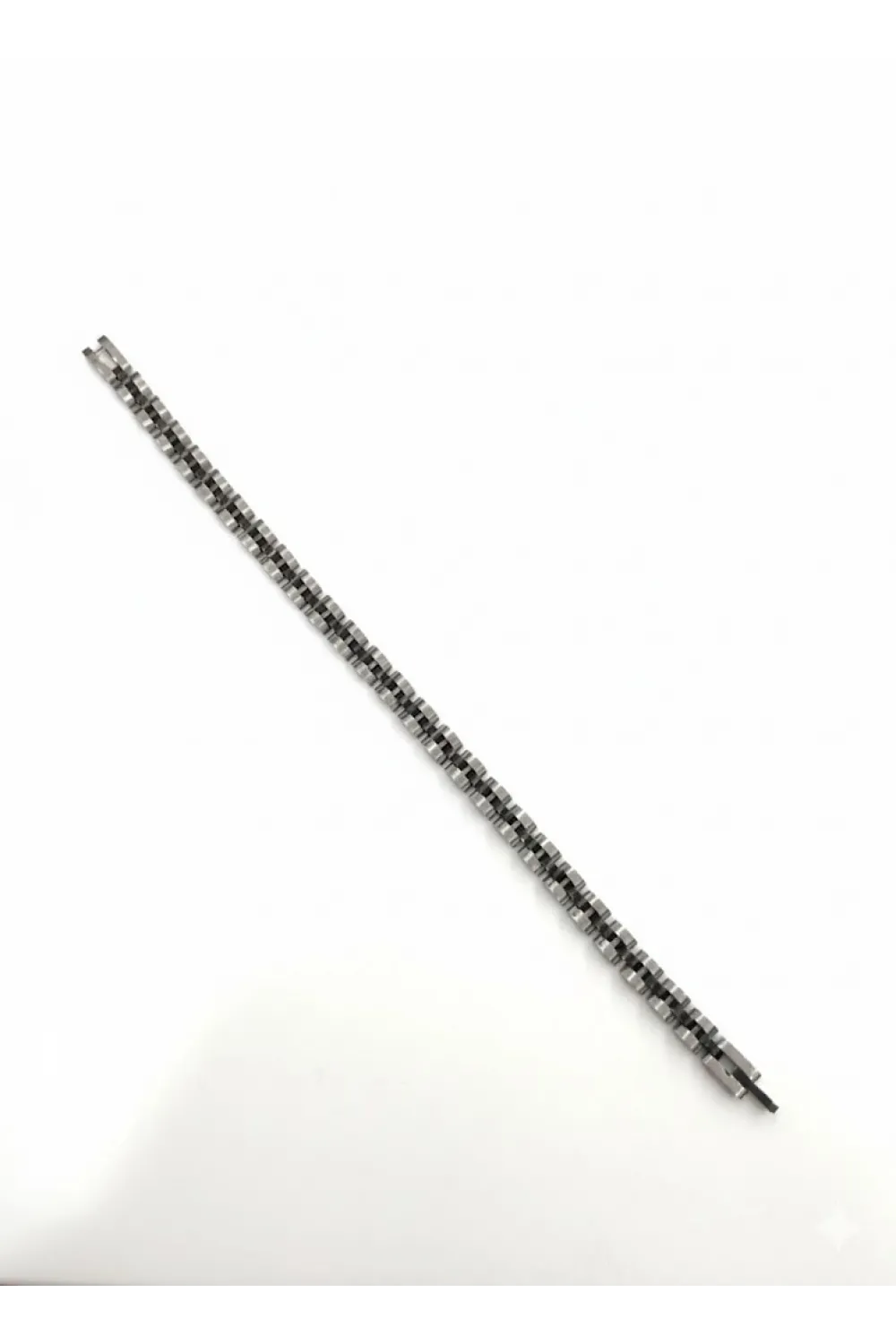 Rodyum-siyah Çelik  Erkek Çelik Bileklik Boy 21.5 Cm / En 0.6 Mm  - Ebl0047