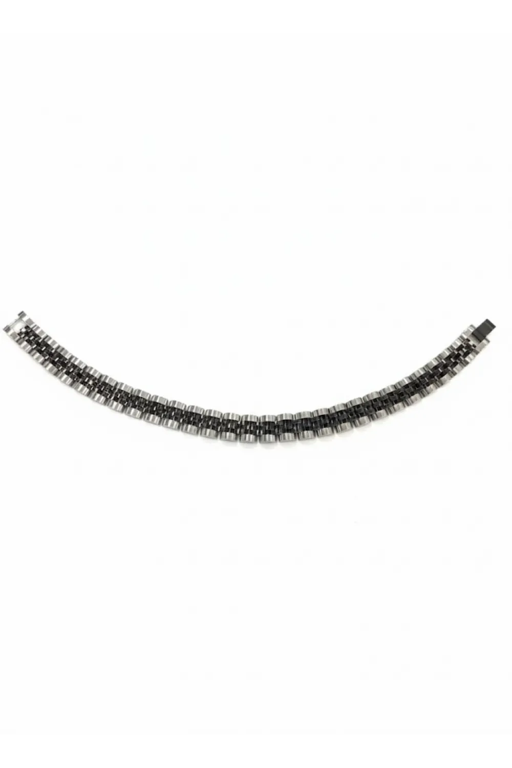 Rodyum-siyah Çelik  Erkek Çelik Bileklik Boy 21.5 Cm / En 1.0 Cm  - Ebl0046