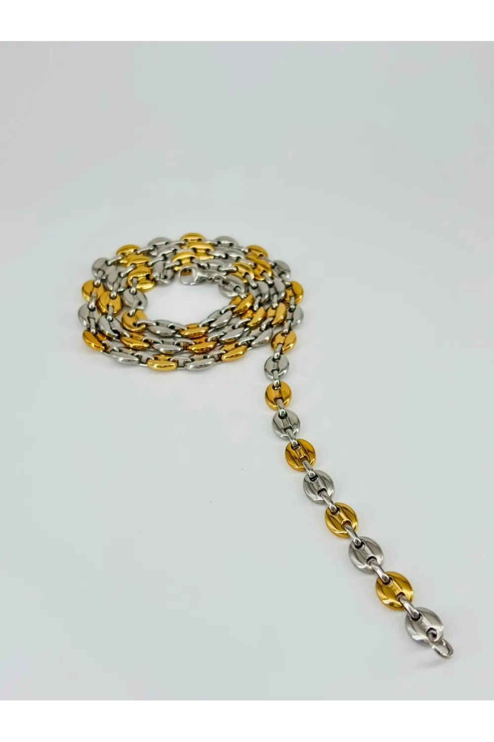Rodyum Ve   Çelik Erkek Kolye 60 Cm - Ekl0046