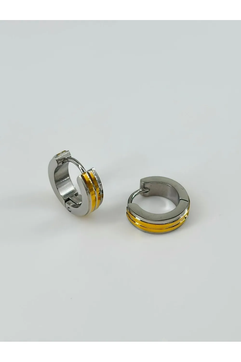 Rodyum Ve   Çelik Erkek Küpe Çap (9 Mm) Kalınlık (4 Mm) - Ekp0001