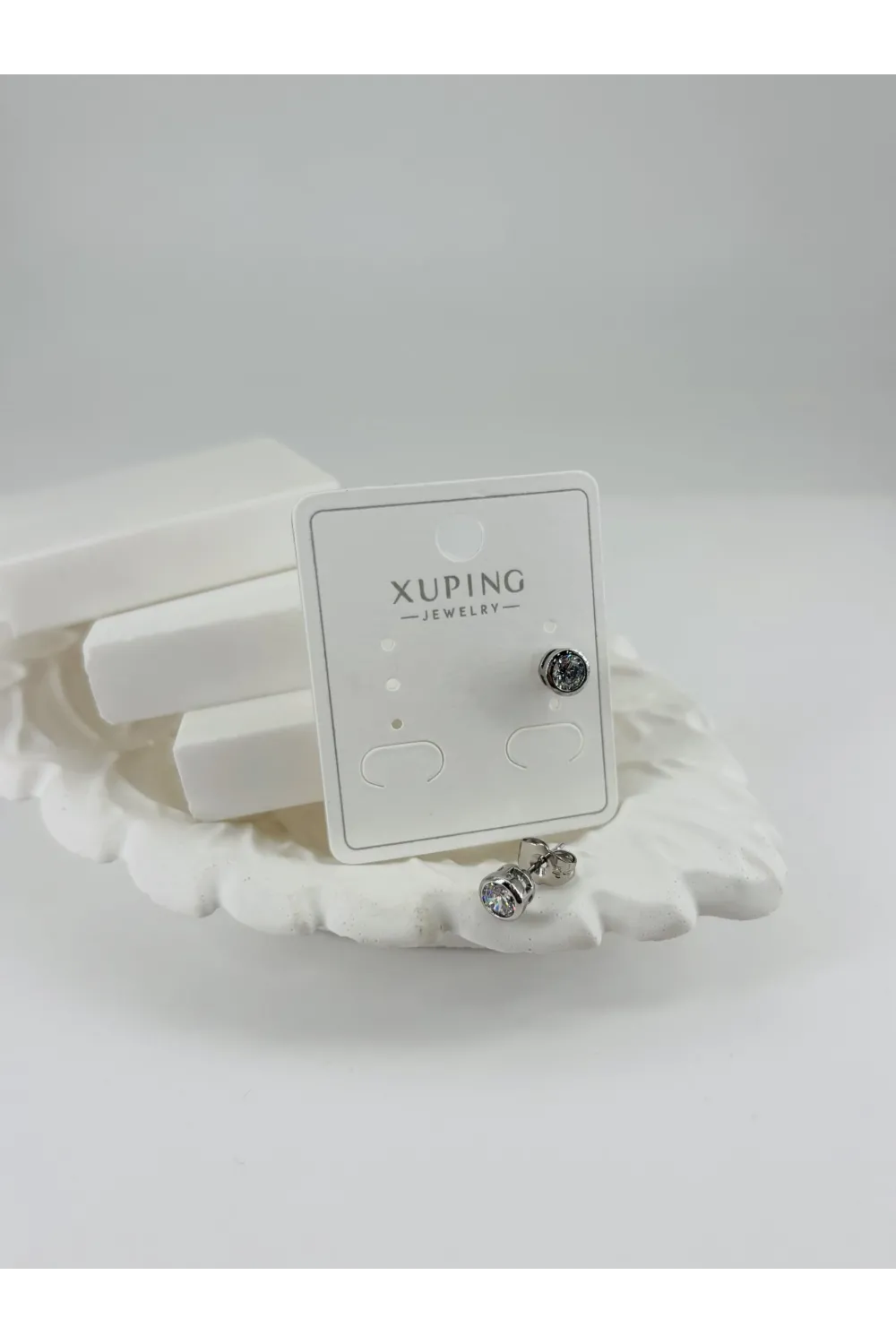 Rodyum Zirkon-5 Mm Taşlı Pirinç Zirkon Küpe - Kp00334