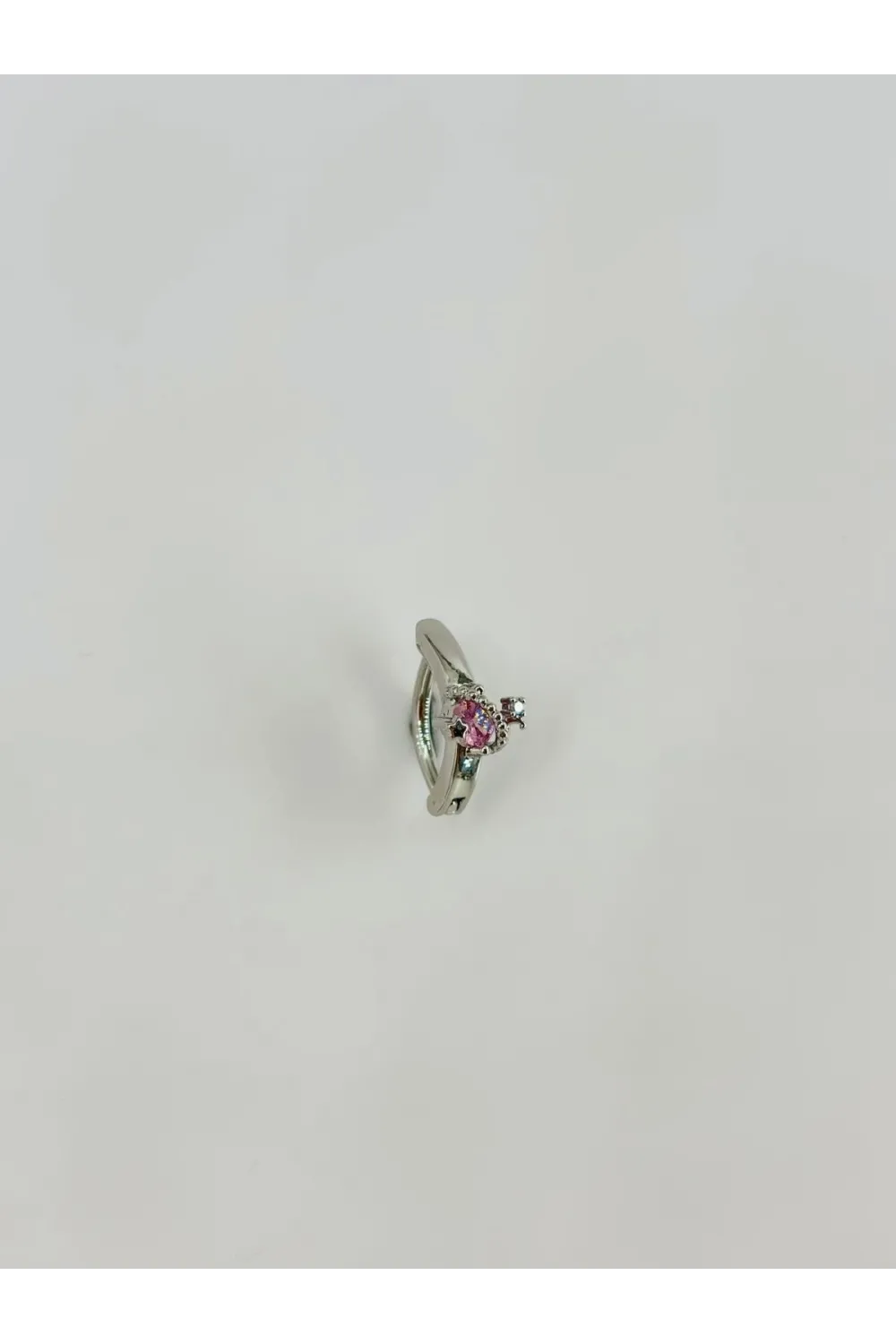 Rodyum Zirkon  Taşlı Çelik Göbek - Pg0006