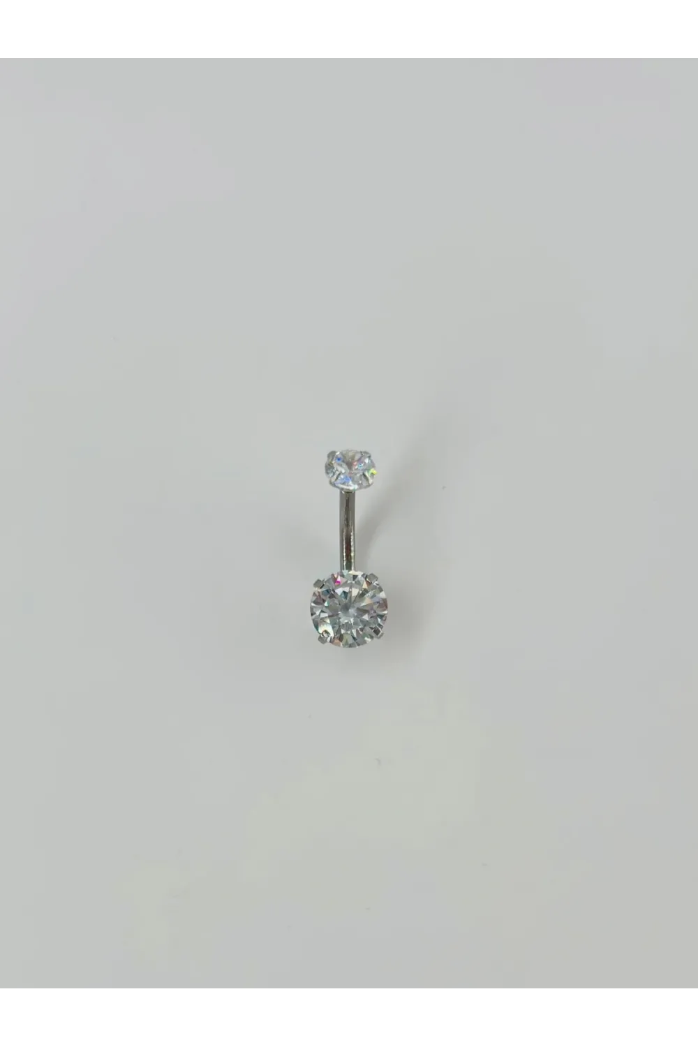 Rodyum Zirkon Taşlı Çelik Göbek - Pg0034