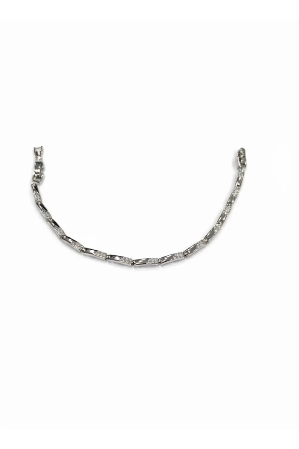 Rodyum Zirkon Taşlı Pirinç Cm Bileklik 17+2 Cm  - Kbl0434