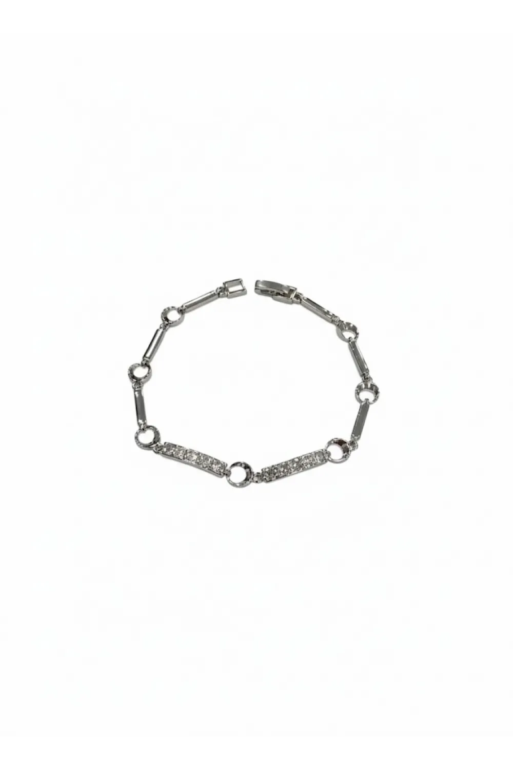 Rodyum Zirkon Taşlı Pirinç Cm Bileklik 17+2 Cm  - Kbl0435