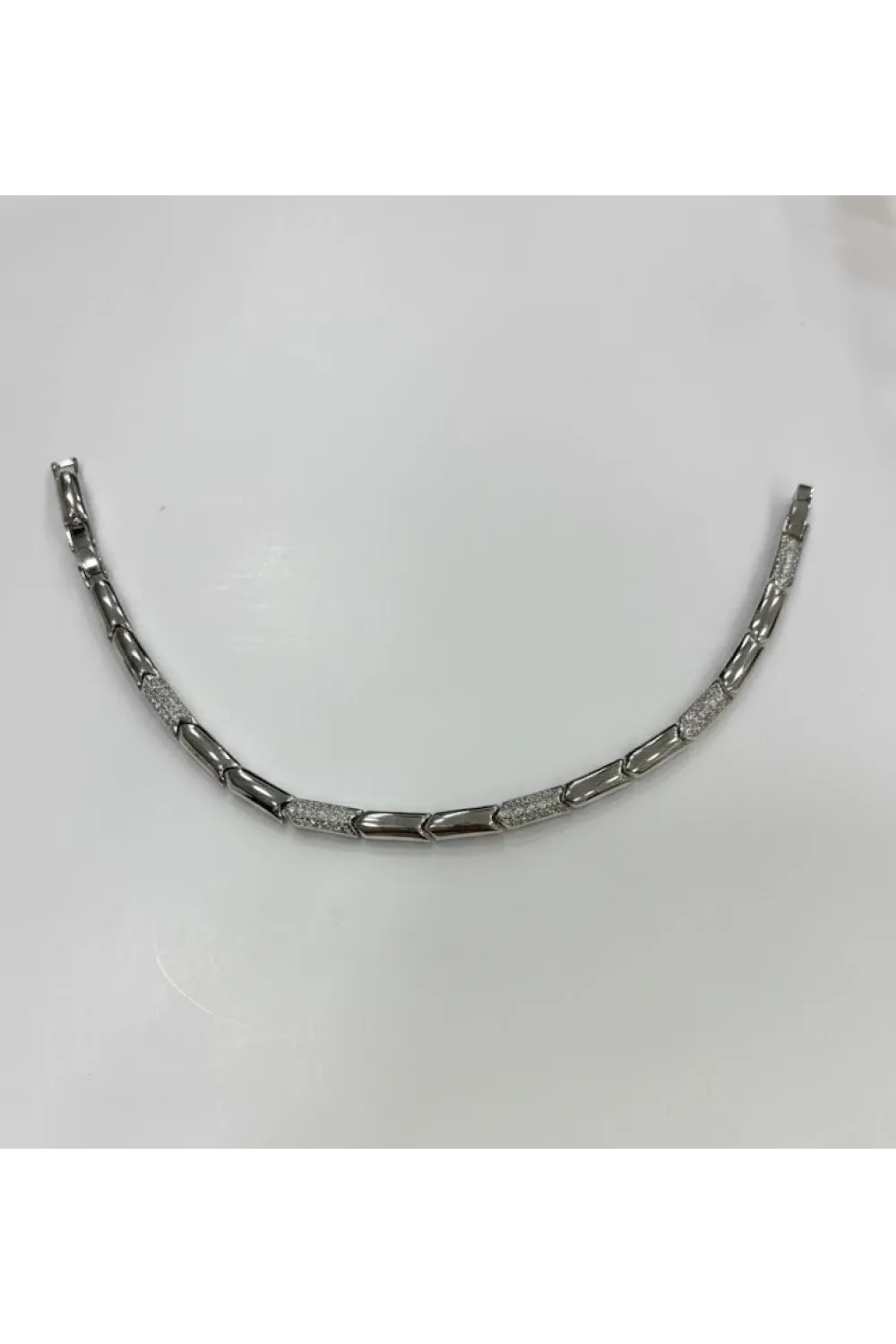 Rodyum Zirkon Taşlı Pirinç Cm Bileklik 17+2 Cm  - Kbl0438