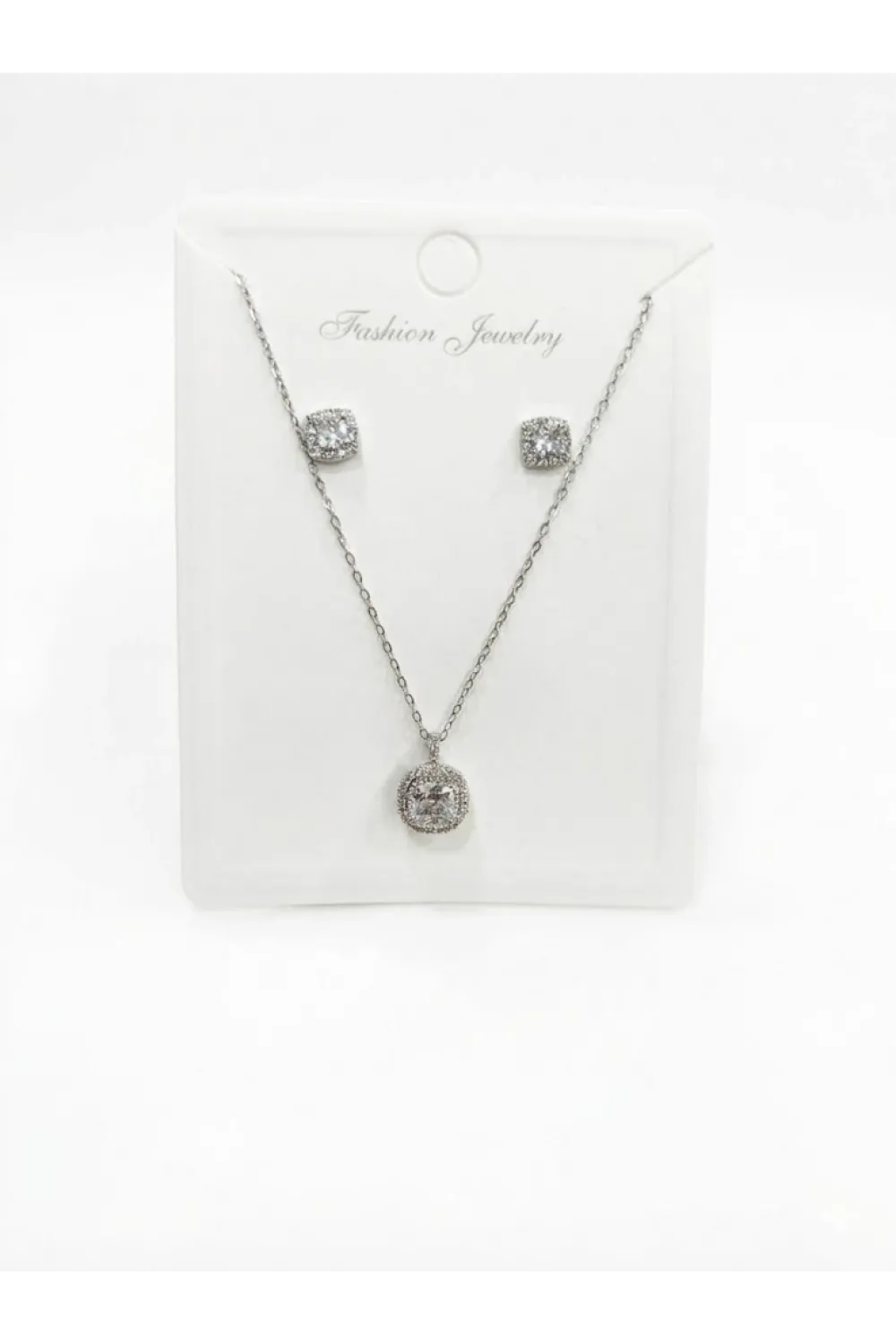 Rodyum Zirkon Taşlı Zincir : Çelik Ürünler 40+5 Cm - Set0022